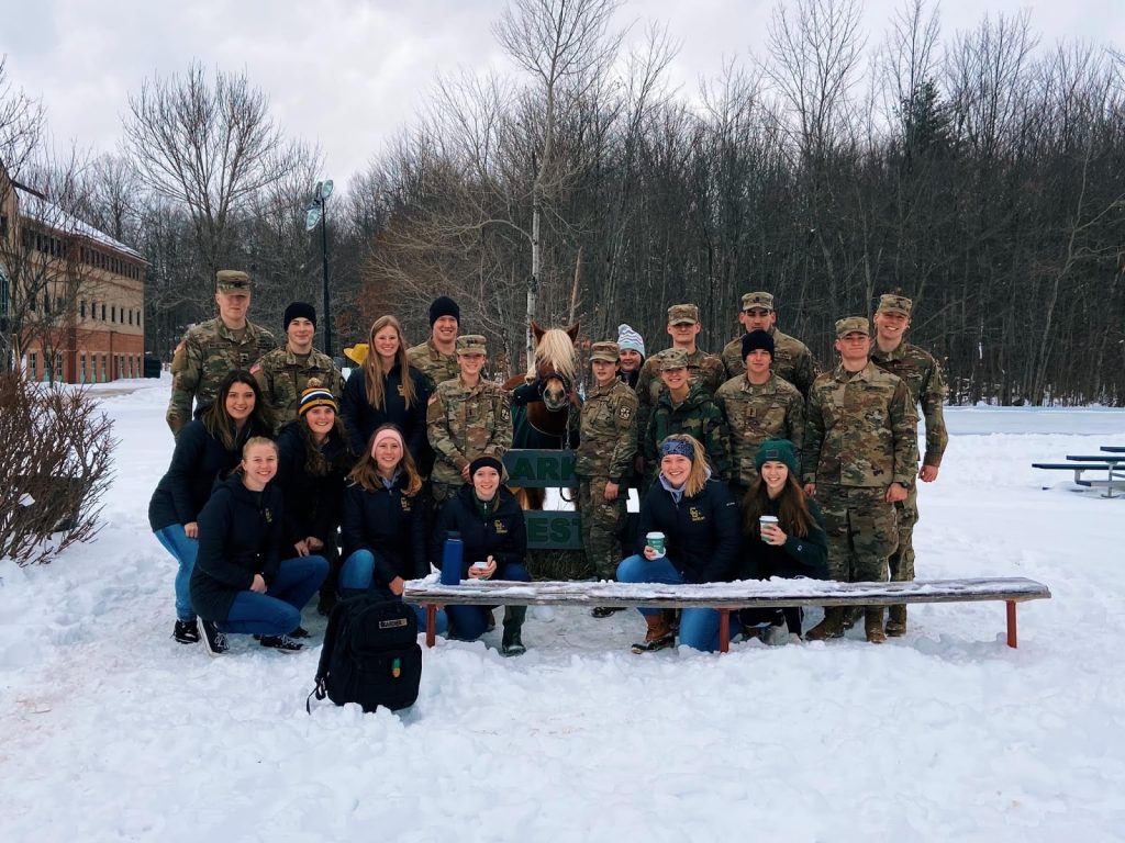 Clarkson Equestrian Team With Lesson Horse Ruby and Army ROTC at COGO