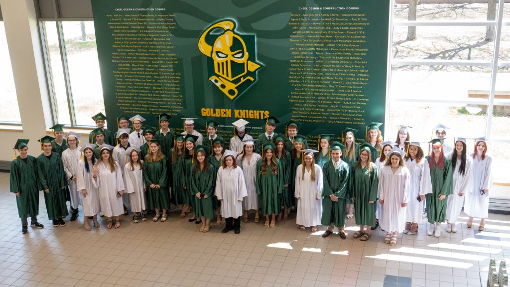 The class of 2023 Clarkson School students in a group who all attended college a year early
