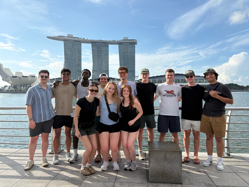 Picture of students in front of the Marina Bay Sands.